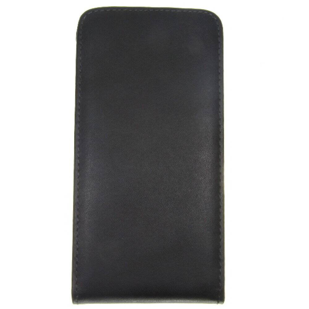 Slim Leder Flip Handyhülle für Samsung Galaxy Alpha G850 - schwarz Schutz Case