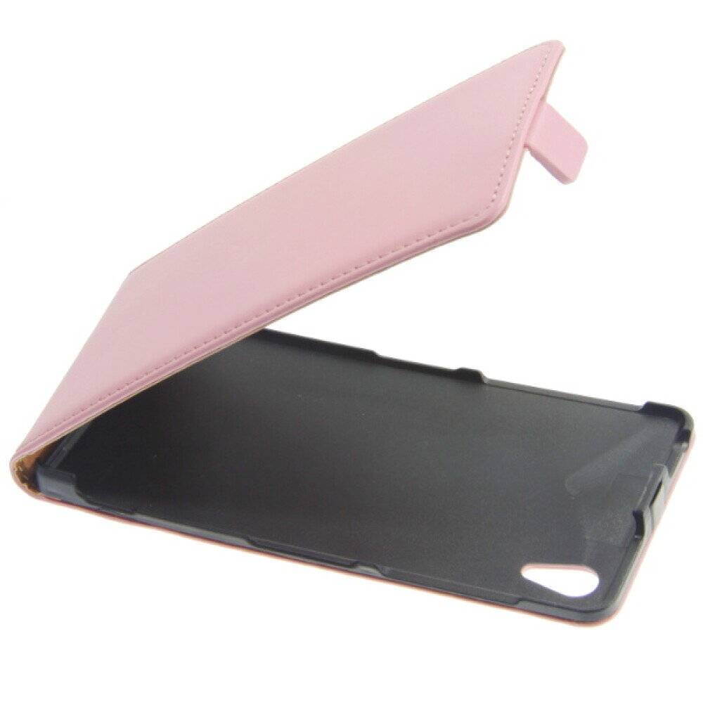 Slim Leder Flip Handyhülle für Sony Z2 Pink 4250710552825