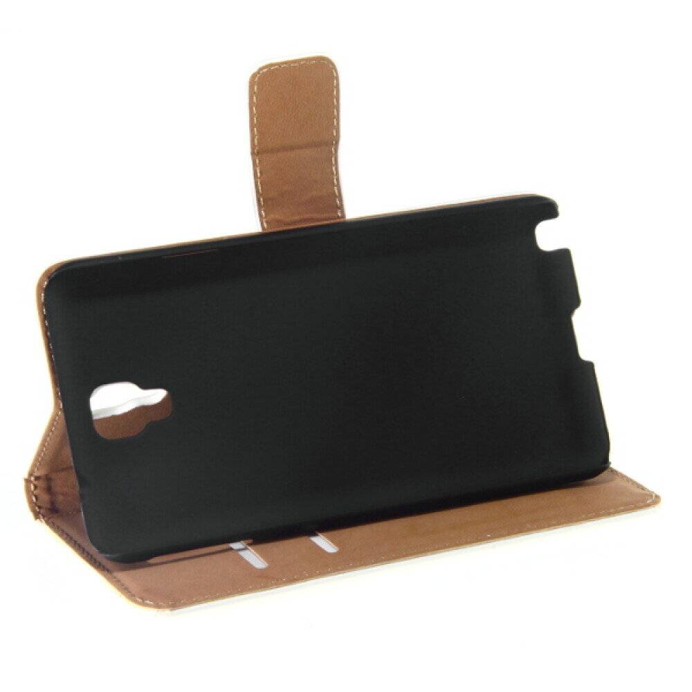 Book Case Handyhülle für Samsung Galaxy Note 3 Neo Weiß Leder 4250710552801