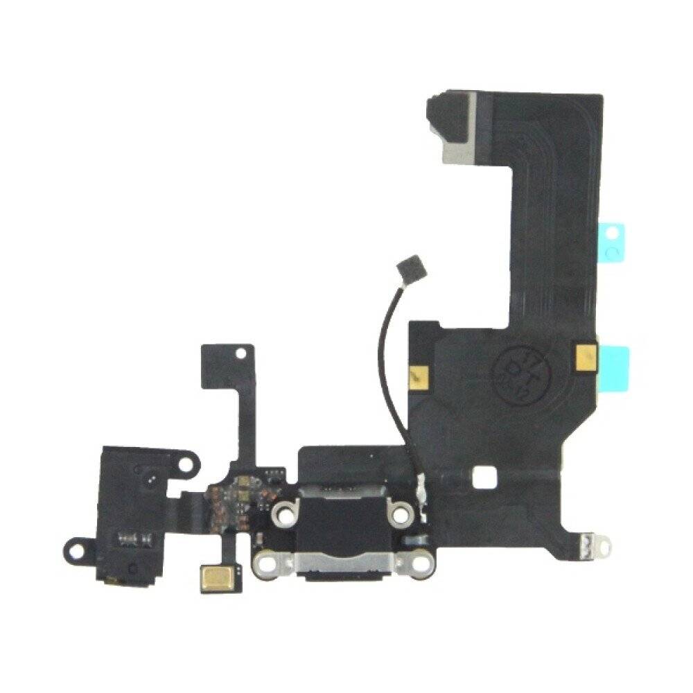 Ladebuchse für iPhone 5 Schwarz Dock Connector Audio Flex Ersatz
