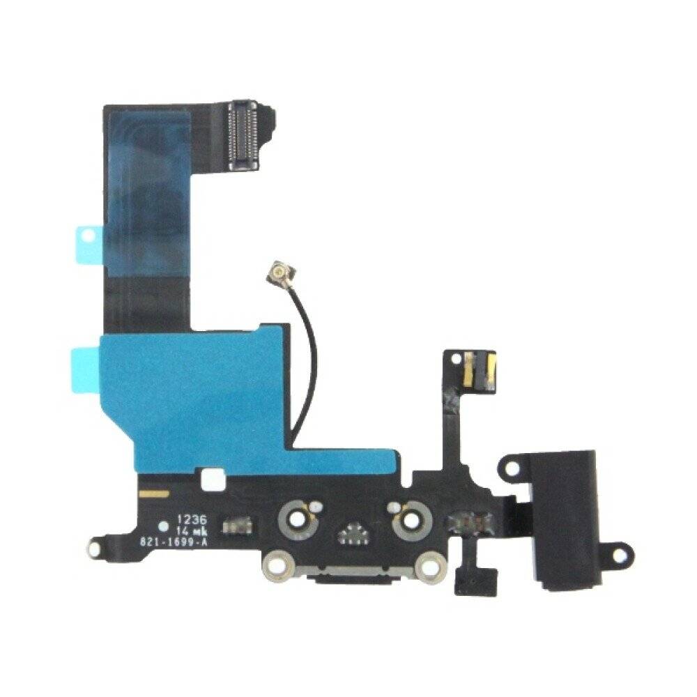 Ladebuchse für iPhone 5 Schwarz Dock Connector Audio Flex Ersatz