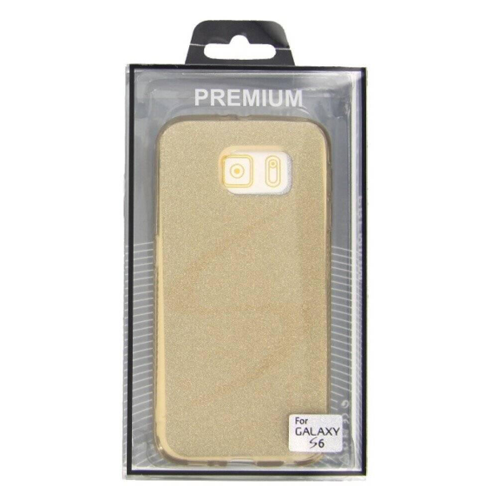 TPU Handyhülle für Samsung Galaxy S6 Gold Glitzer Schutz Tasche