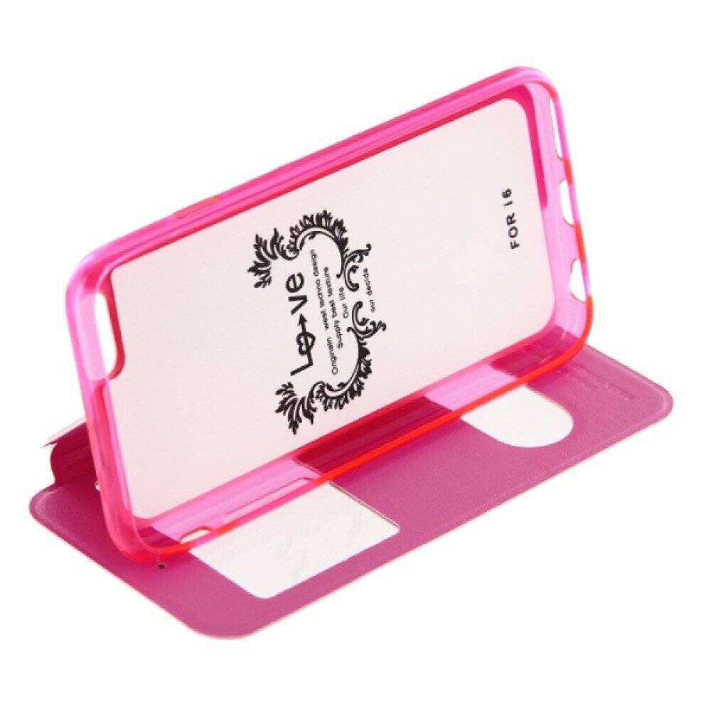 Flip Cover Handyhülle für iPhone 6 6s Pink Schutz Tasche