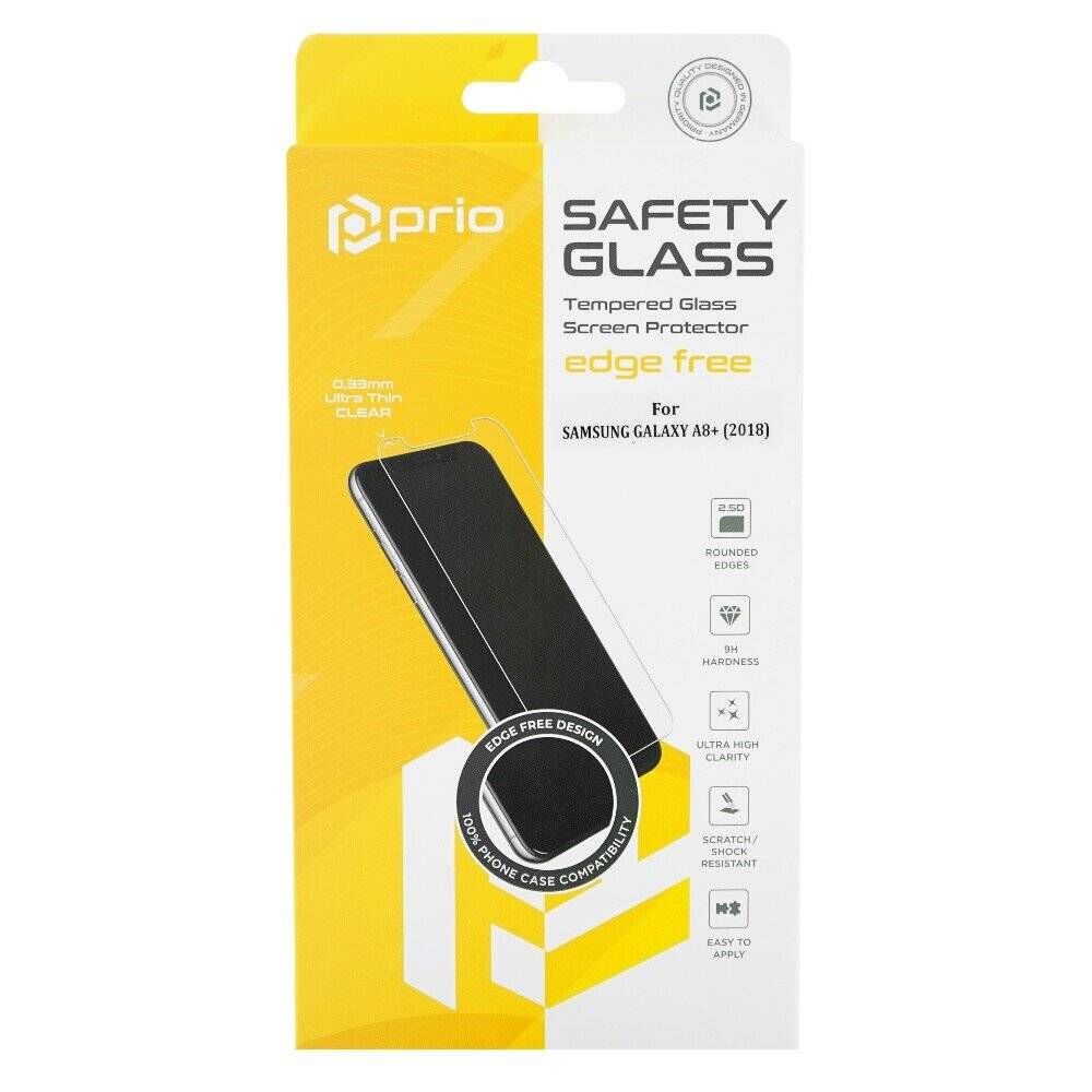 prio Displayschutzglas für Samsung A8+ (2018) transparent