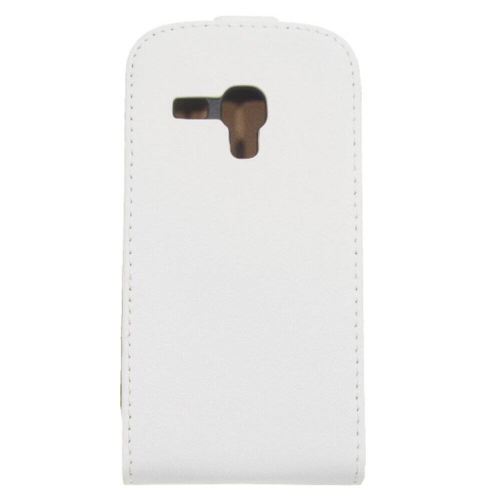 Slim Leder Flip Hülle Handyhülle für Galaxy S3 mini weiß 4250710515691