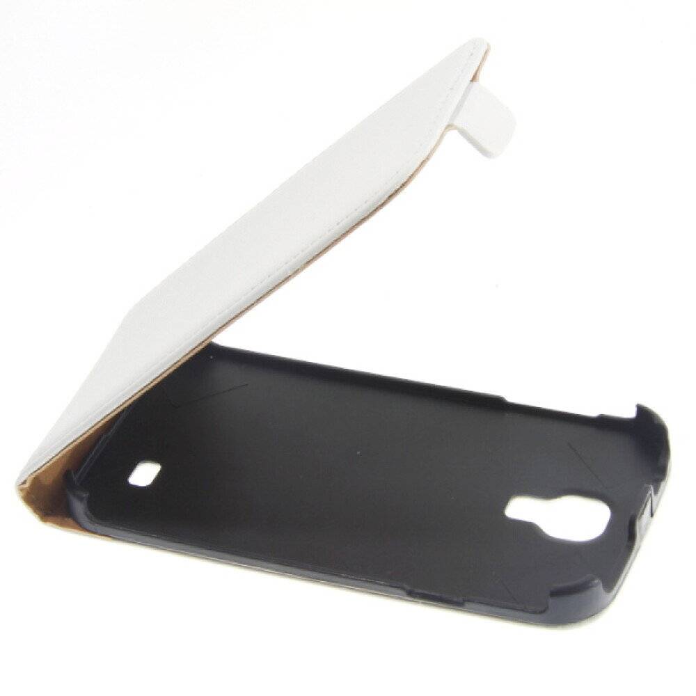 Slim Leder Flip Handyhülle für Samsung Galaxy S4 I9500 Weiß 4250710510788