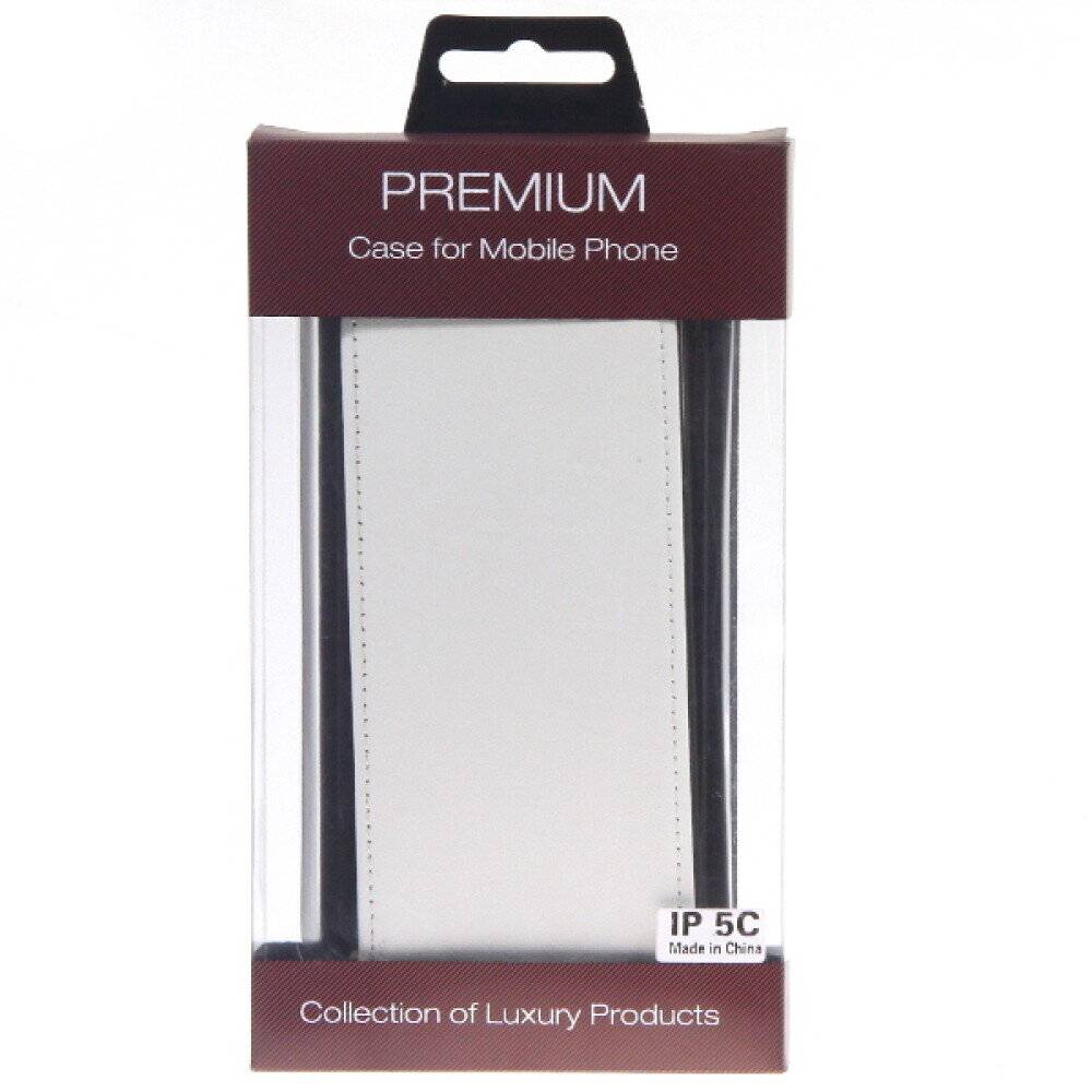 Slim Leder Flip Handyhülle für iPhone 5c - weiß 4250710542260