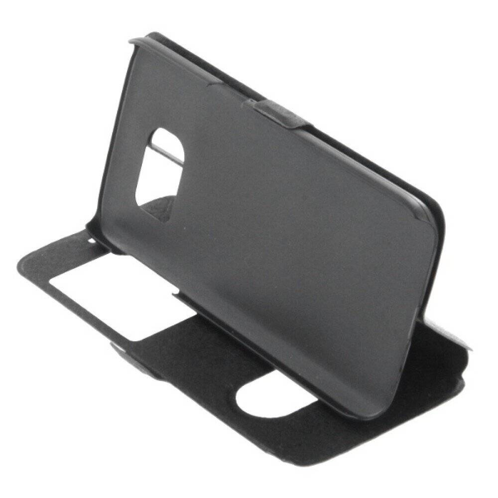 Flip Cover Handyhülle für Samsung Galaxy S7 Schwarz Schutz Case