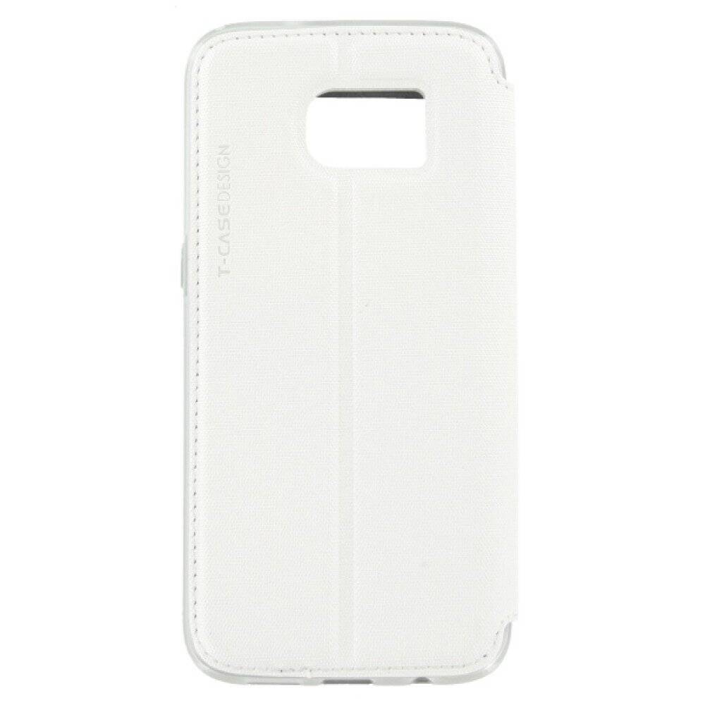 Original Magnet Flip Handyhülle für Samsung S7 Edge Weiß Schutzhülle Tasche