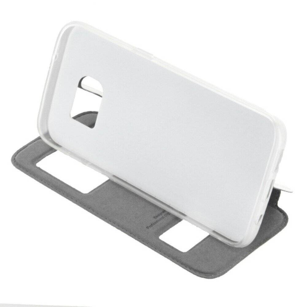 Original Magnet Flip Handyhülle für Samsung S7 Edge Weiß Schutzhülle Tasche