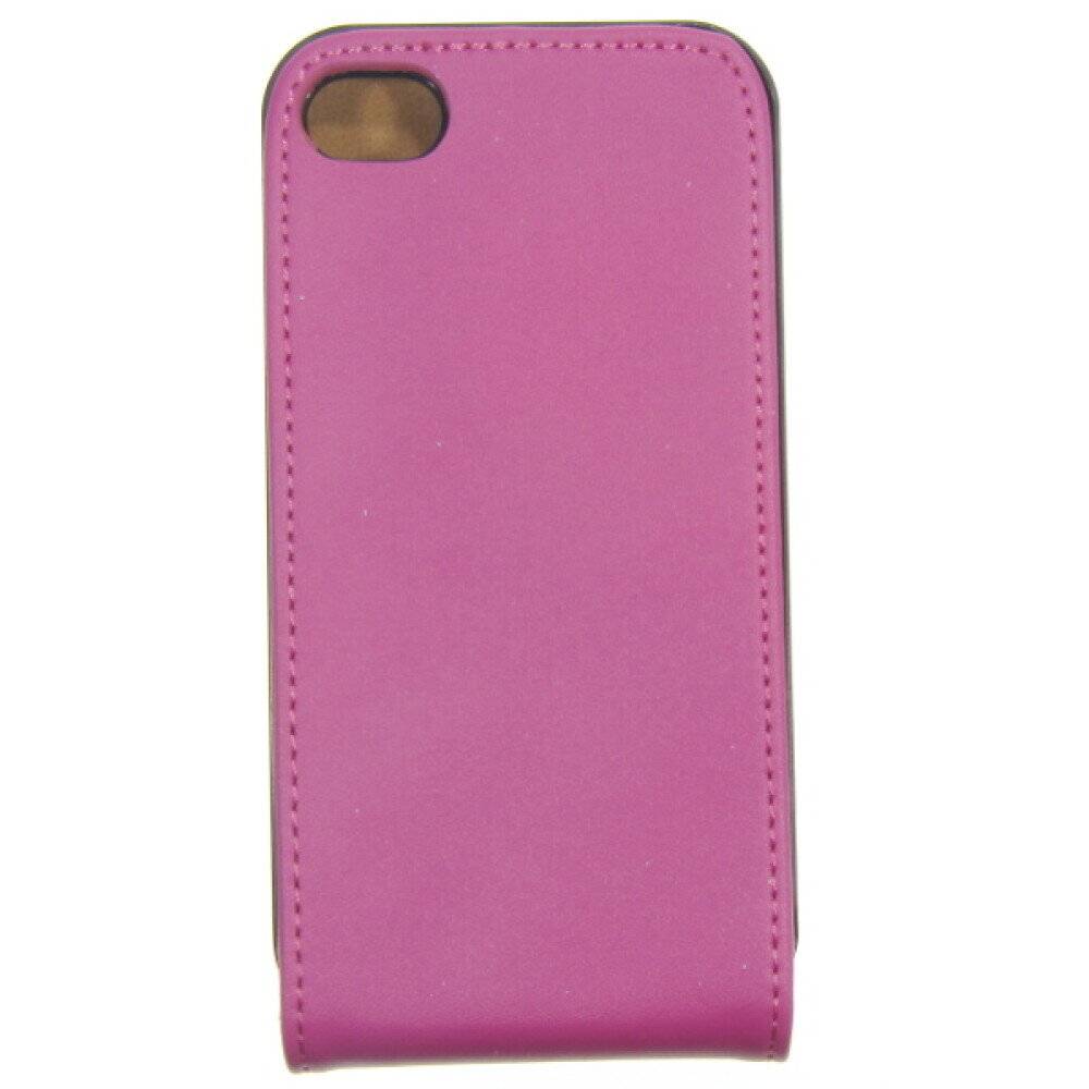 Slim Leder Flip Hülle für iPhone 4 4s Hot Pink Handy Tasche Schutz