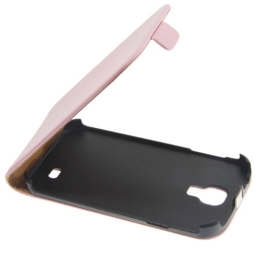 Slim Leder Flip Handyhülle für Samsung Galaxy S4 I9500 Pink Schutz Case