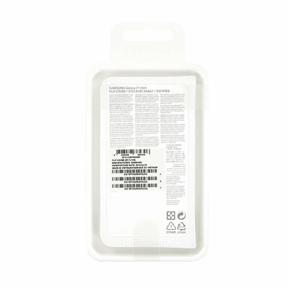 Original Flip Handyhülle für Samsung Galaxy J1 Pink EF-FJ105PFEGWW