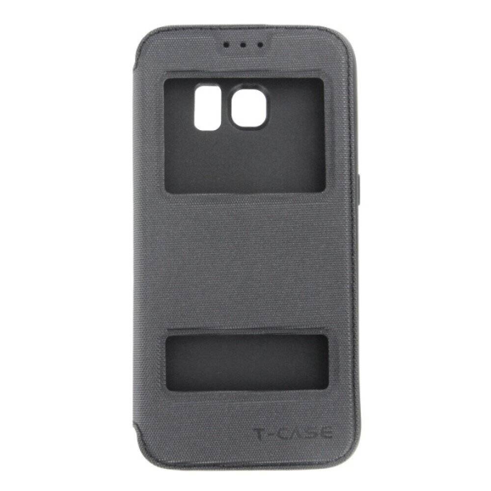 Flip Case Handyhülle für Samsung Galaxy S7 Schwarz Schutz Tasche