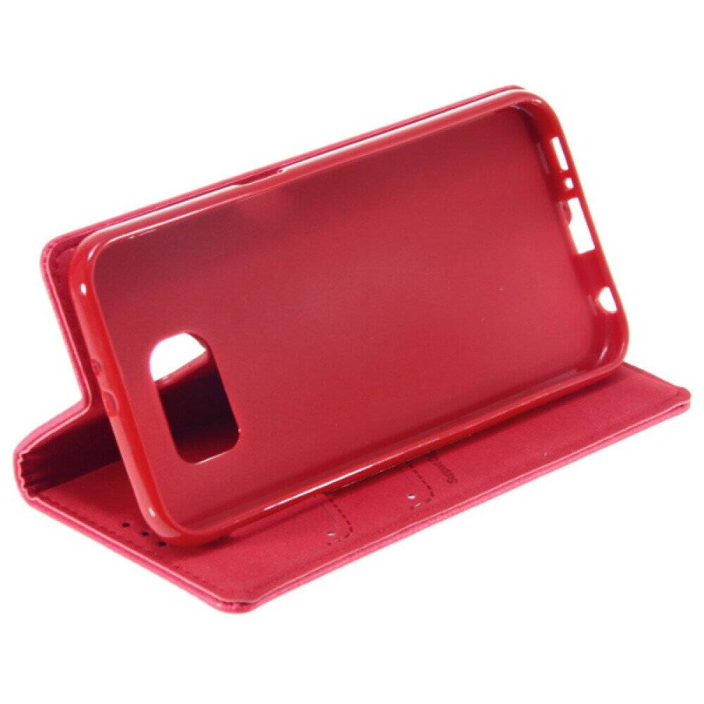 Book Case Handyhülle für Galaxy S6 Pink Schutz Tasche