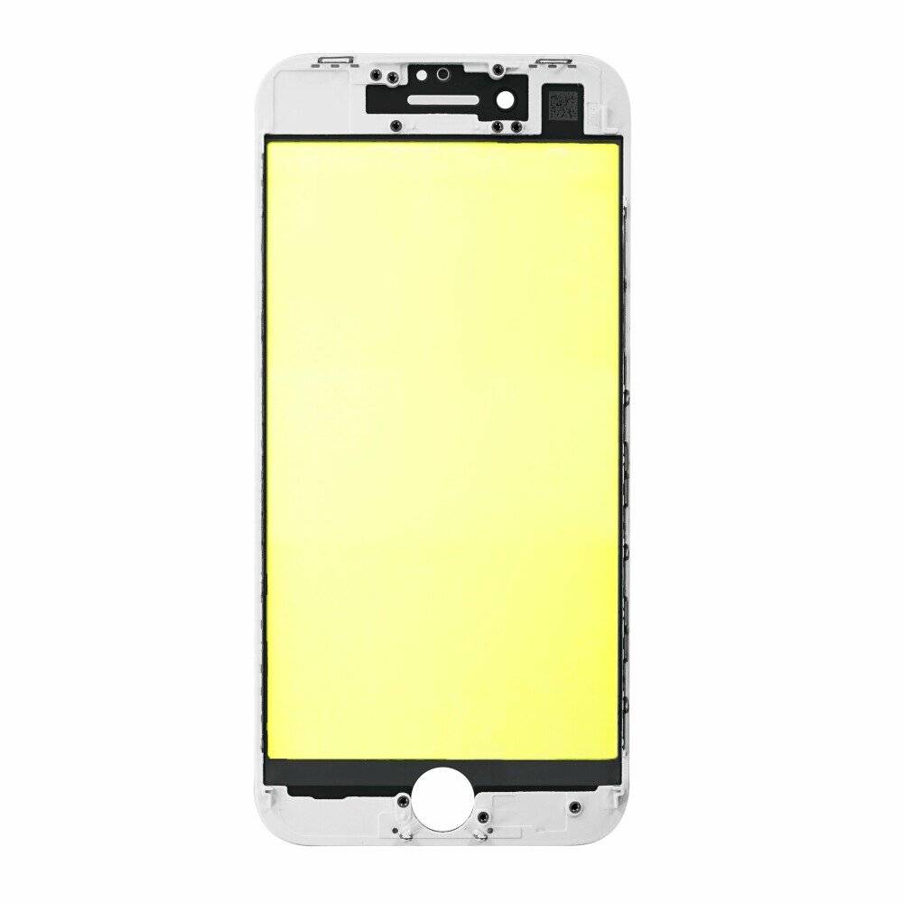 Displayglas für iPhone 7 Weiß LCD + Rahmen Echt Glas Panzerfolie Displayschutz