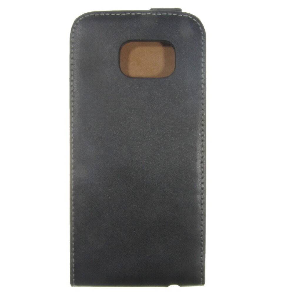 Slim Leder Flip Handyhülle für Samsung Galaxy S6 Edge schwarz 4250710563692