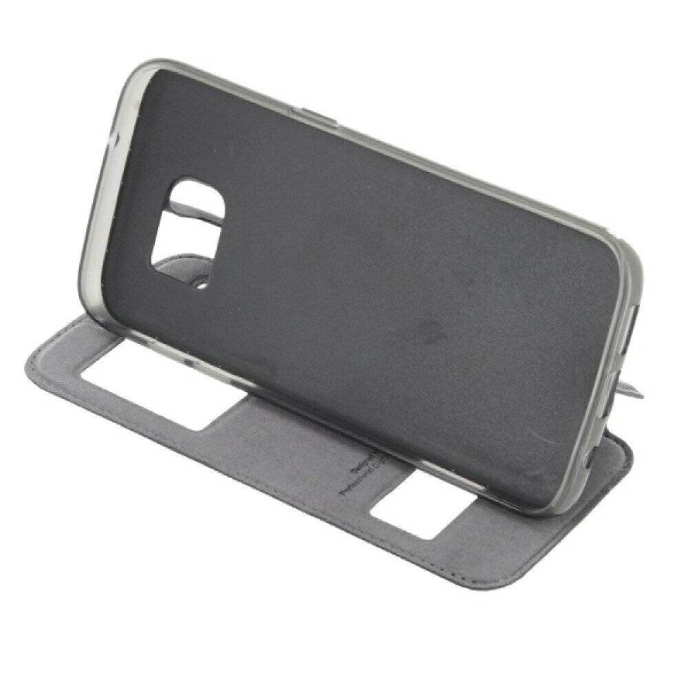 Original Flip Handyhülle Samsung Galaxy S7 Edge Schwarz Magnetisch Schutzhülle