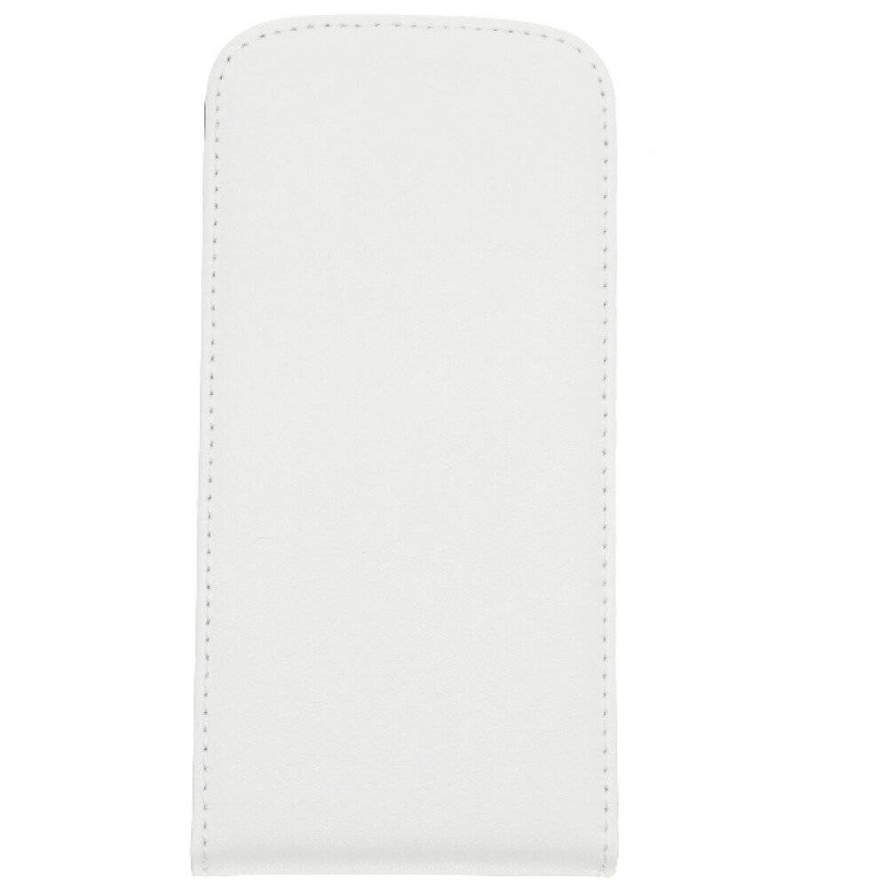 Slim Leder Flip Hülle für Galaxy S5 Mini Weiß Handy Tasche Schutz Case