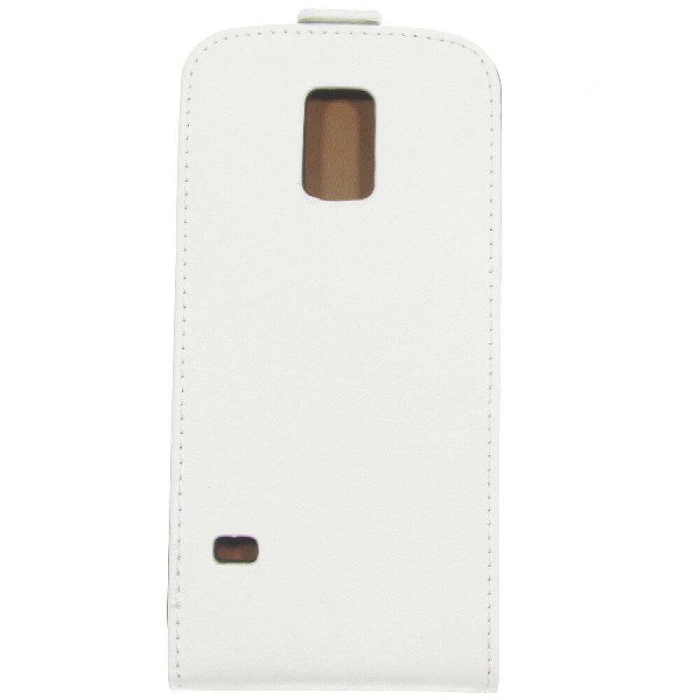 Slim Leder Flip Hülle für Galaxy S5 Mini Weiß Handy Tasche Schutz Case