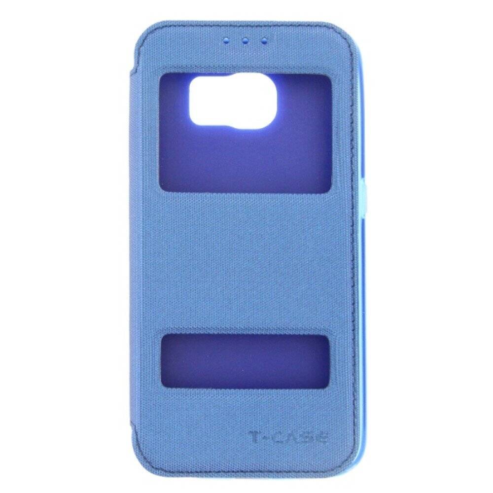 Flip Case Handyhülle für Samsung Galaxy S6 Blau Schutz Tasche