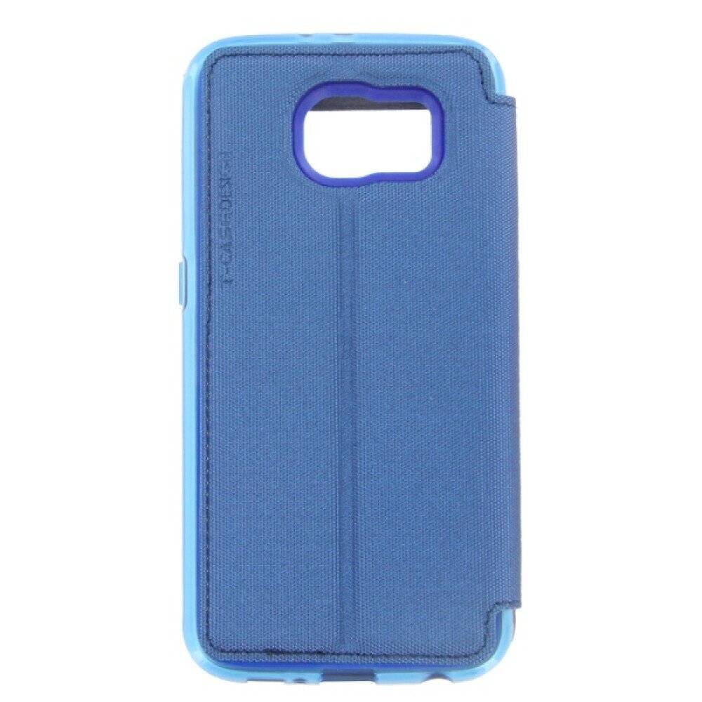 Flip Case Handyhülle für Samsung Galaxy S6 Blau Schutz Tasche