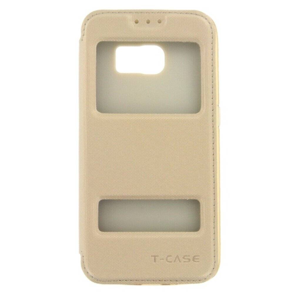 Lux Magnet Flip Handyhülle für Samsung S6 Edge Gold