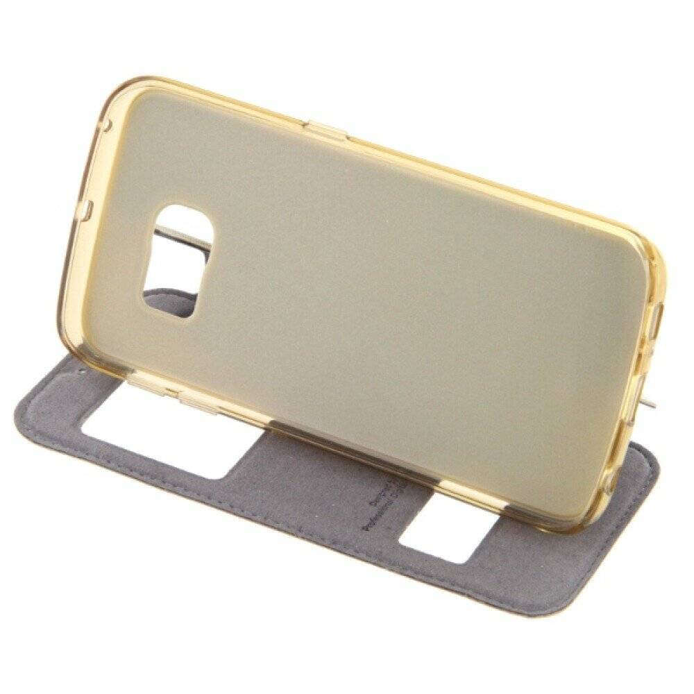 Lux Magnet Flip Handyhülle für Samsung S6 Edge Gold