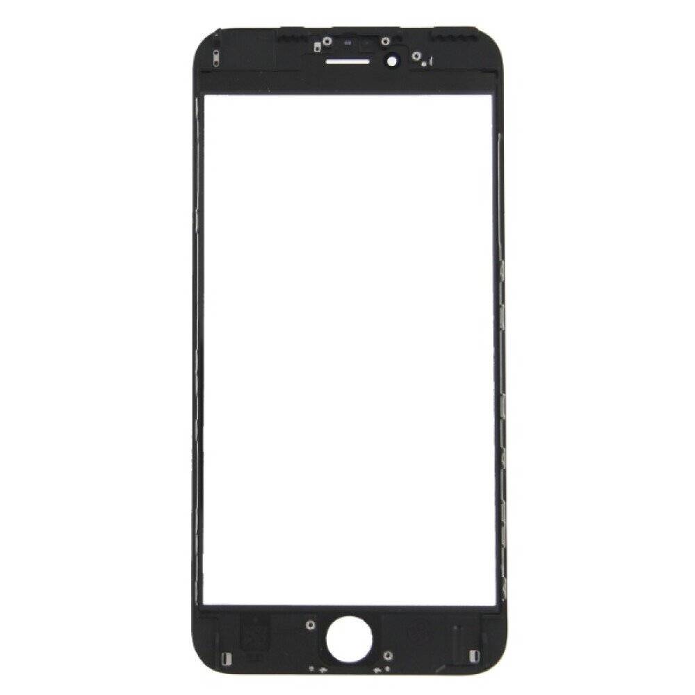 Displayglas für iPhone 6s Plus schwarz LCD + Rahmen Echt Panzerfolie