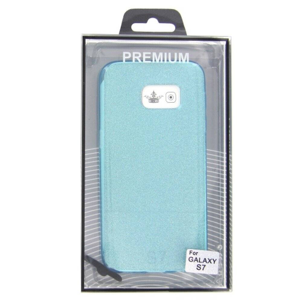 TPU Handyhülle für Samsung Galaxy S7 Blau Glitter Schutz Tasche