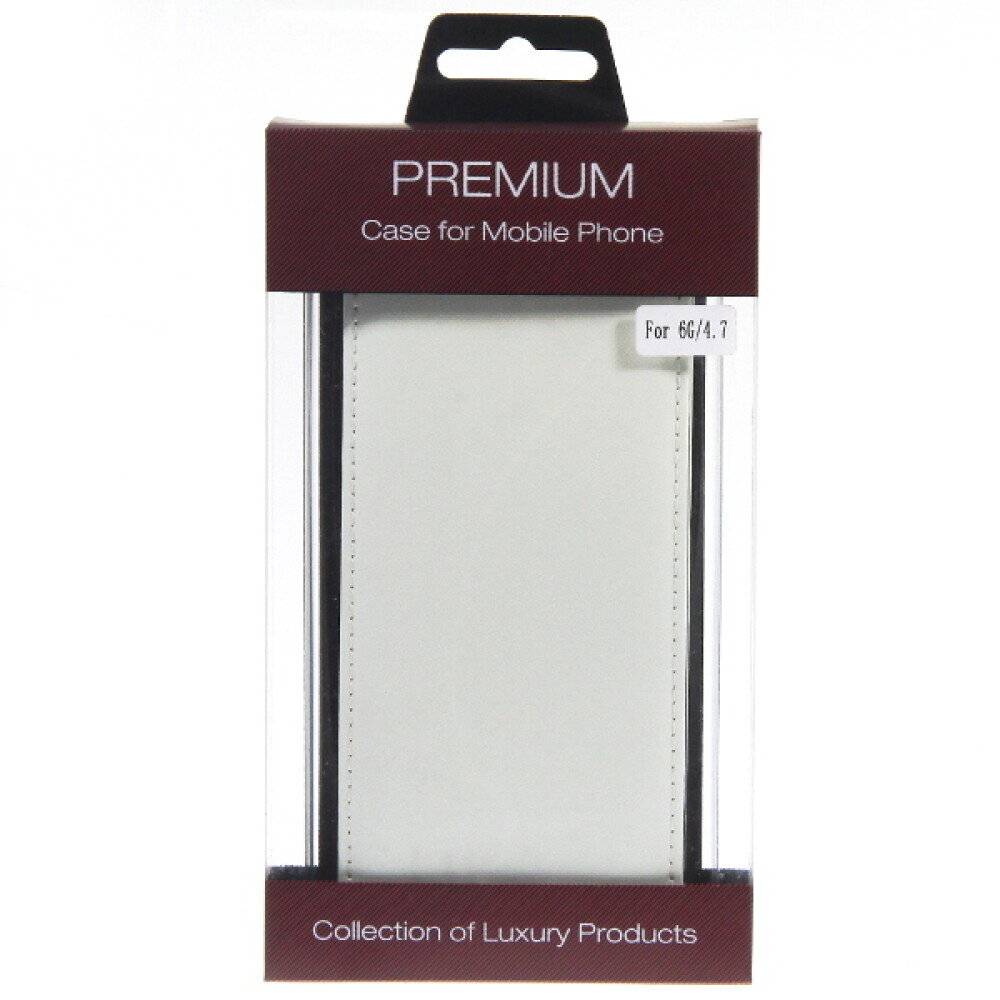 Slim Leder Flip Handyhülle für iPhone 6, 6s - Weiß Schutz Case 4250710555376