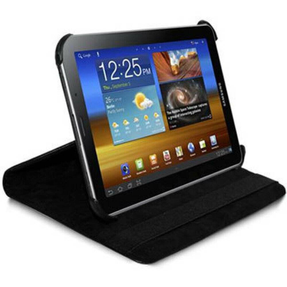 Book Case Handyhülle für Samsung Galaxy Tab 7.0 360° Drehbar Schwarz