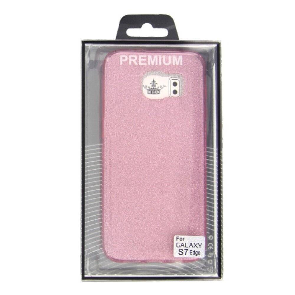 TPU Handyhülle für Samsung Galaxy S7 Edge Pink Glitter Schutz Case