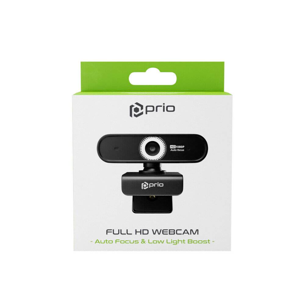 prio Full HD 1080P Autofokus Webcam schwarz