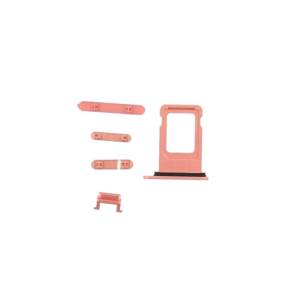 Tasten Set für iPhone XR Ersatz Knopf Taste Stummschalter koralle