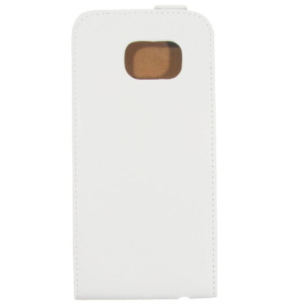 Slim Leder Flip Handyhülle für Galaxy S6 Edge weiß 4250710563708