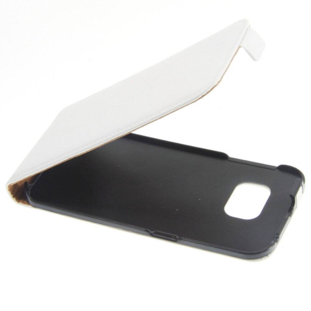 Slim Leder Flip Handyhülle für Galaxy S6 Edge weiß 4250710563708