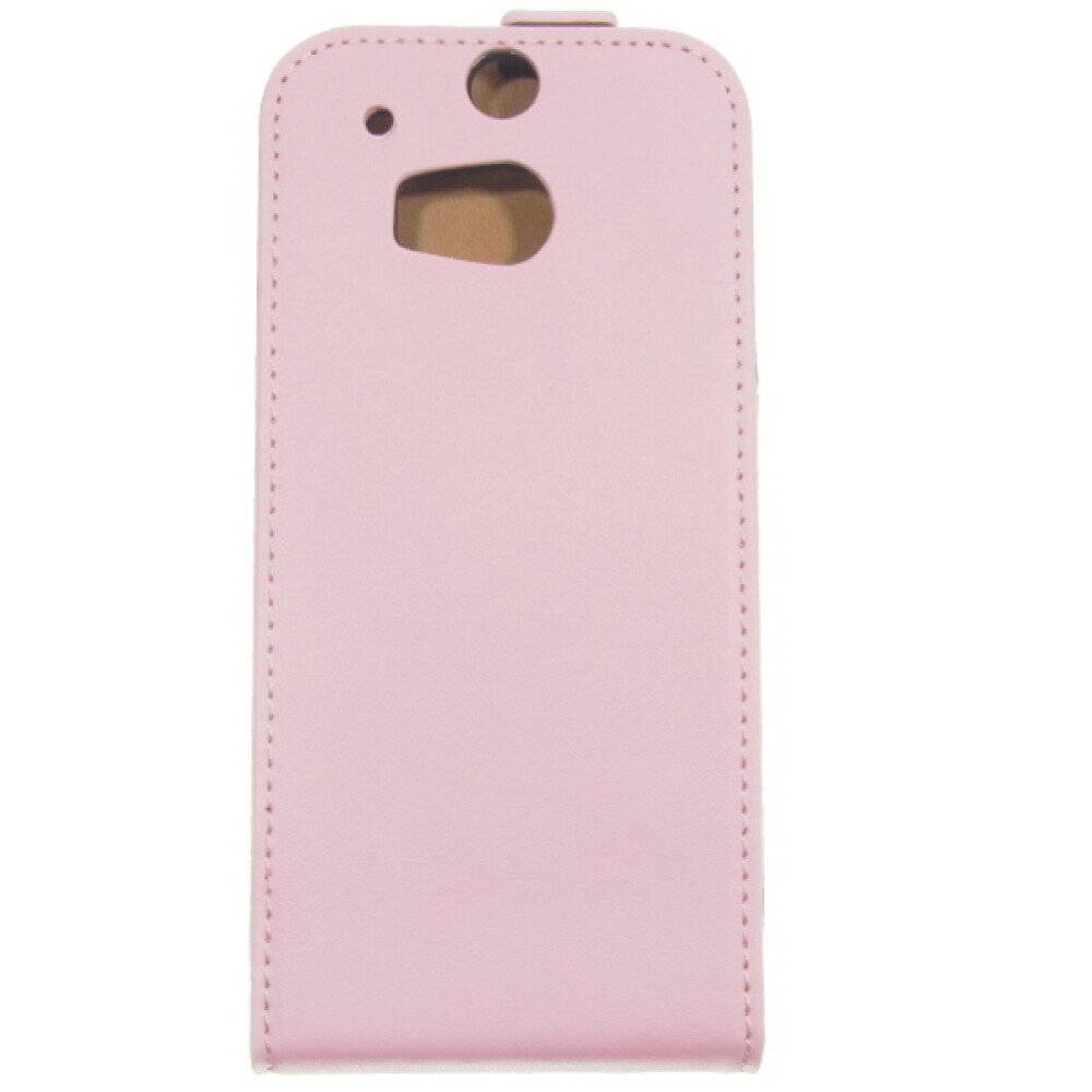 Slim Leder Flip Handyhülle für HTC One M8 pink