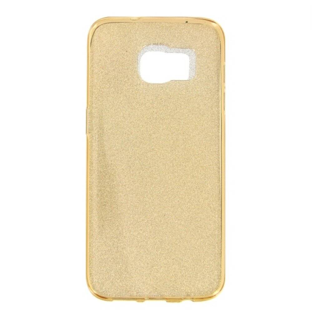 TPU Handyhülle für Samsung Galaxy S7 Edge Gold Glitzer Schutz Tasche