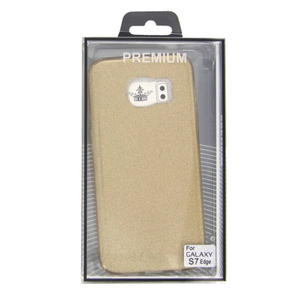 TPU Handyhülle für Samsung Galaxy S7 Edge Gold Glitzer Schutz Tasche