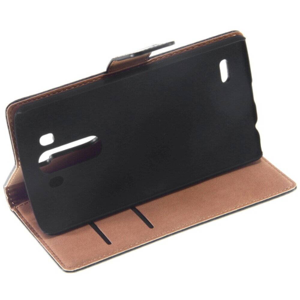 Leder Handyhülle für LG G3 Schwarz 4250710554010