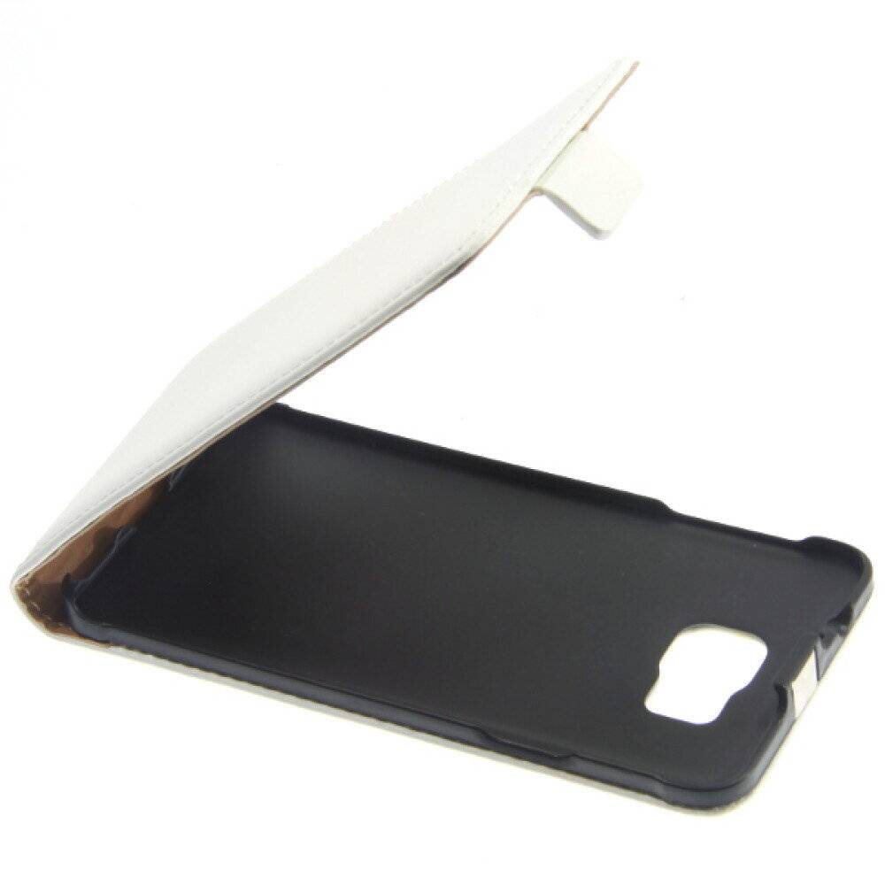 Slim Leder Flip Hülle Samsung Galaxy Alpha G850 Weiß Schutz Tasche 4250710555604