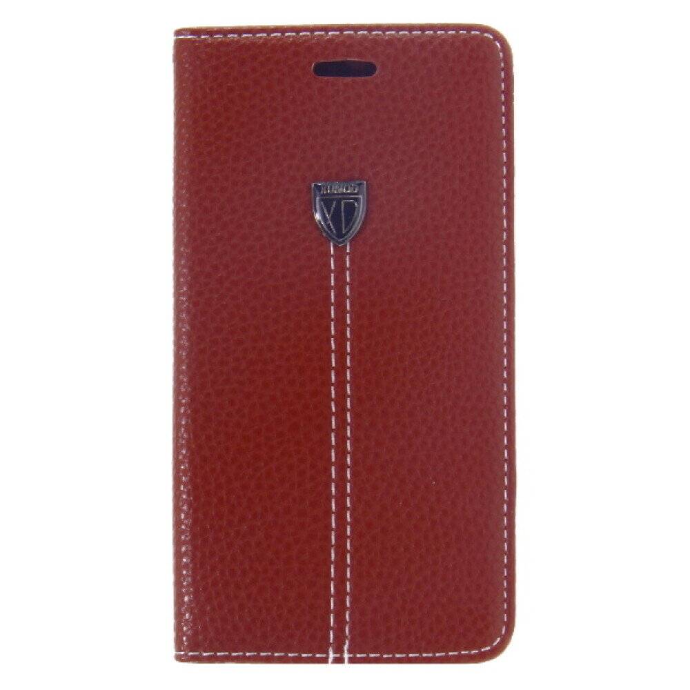 Book Case Handyhülle für Galaxy S6 Edge Braun Schutz Tasche