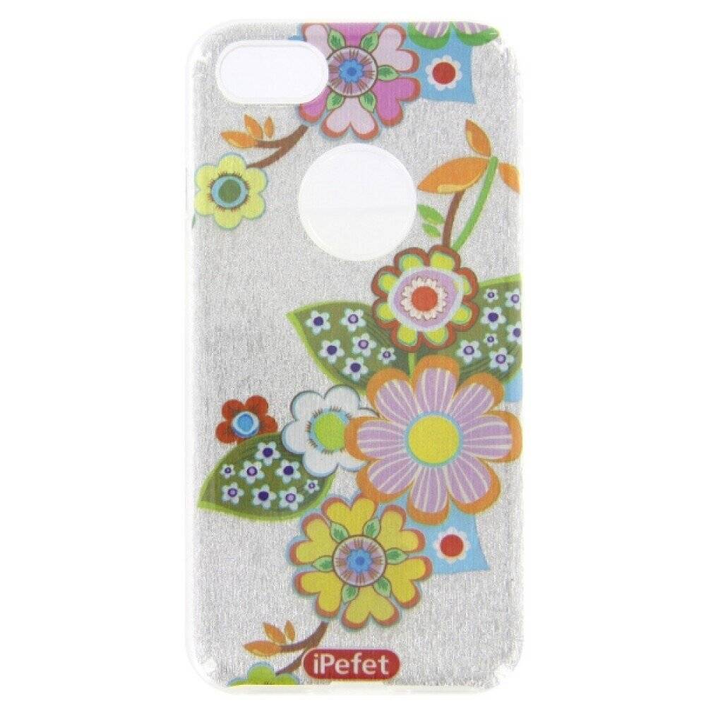 Silikonhülle Handyhülle für iPhone 7 Glitzer-Blumenmuster Schutzhülle