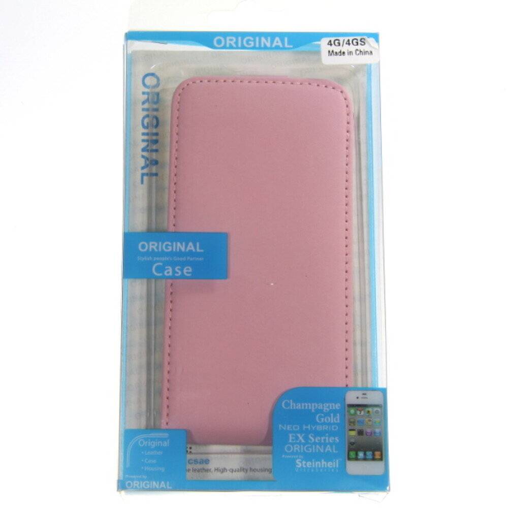 Slim Leder Flip Handyhülle für iPhone 4/4s Rosa