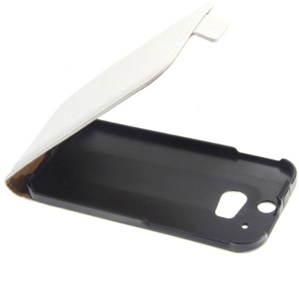 Flip Hülle Handyhülle für HTC One M8 Weiß Leder Tasche Schutz 4250710552863