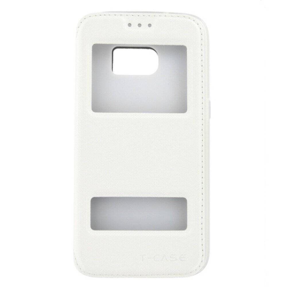 Flip Cover Handyhülle für Samsung Galaxy S7 Weiß Magnetisch