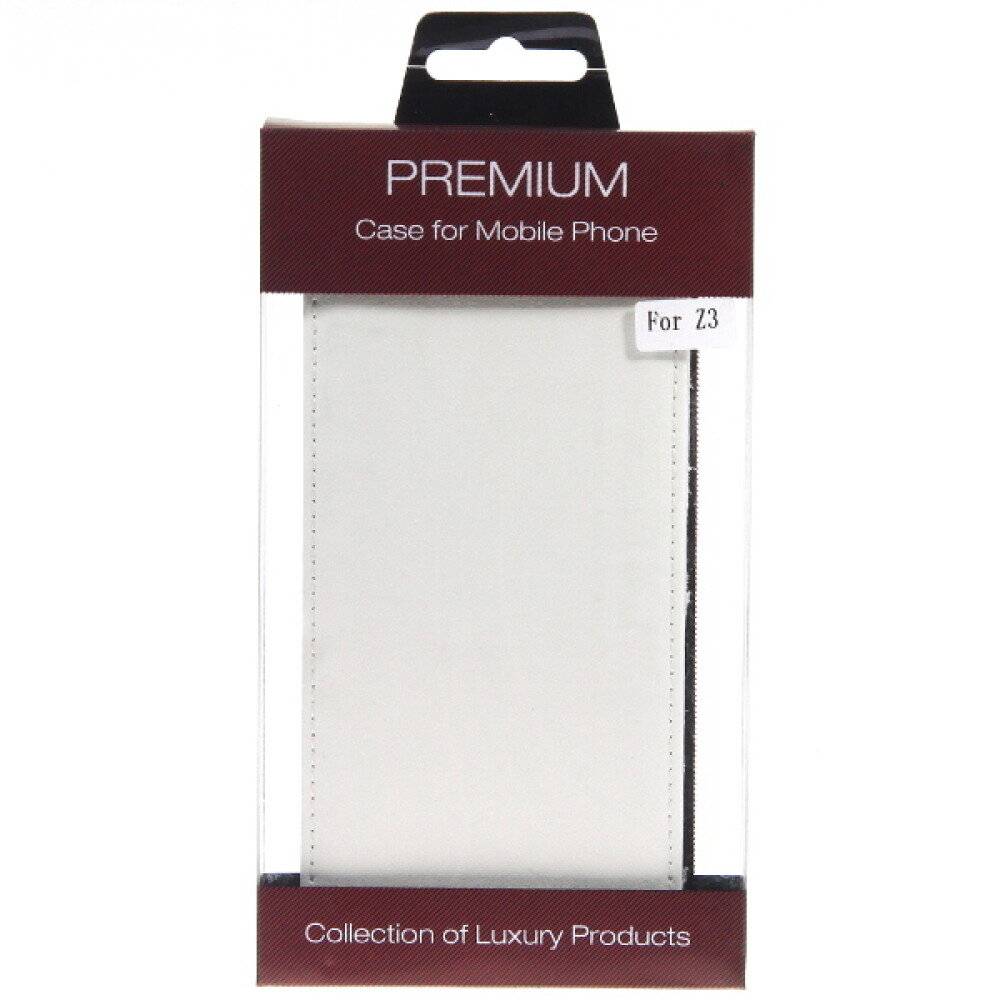 Slim Leder Flip Handyhülle für Sony Z3 - Weiß Tasche Schutz Case