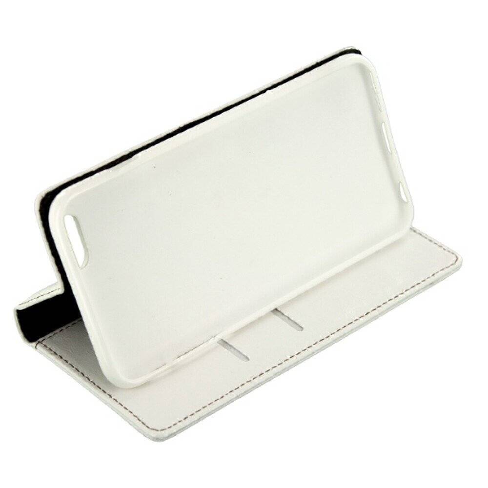 Book Case Handyhülle für iPhone 6+, 6s+ Weiß Schutz Tasche