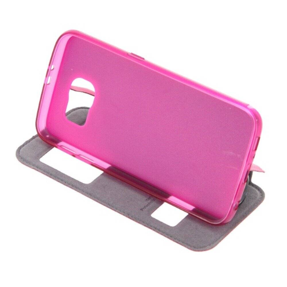 Flip Handyhülle für Samsung Galaxy S6 Pink Schutzhülle Tasche